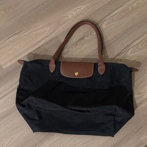 Black long champ tote